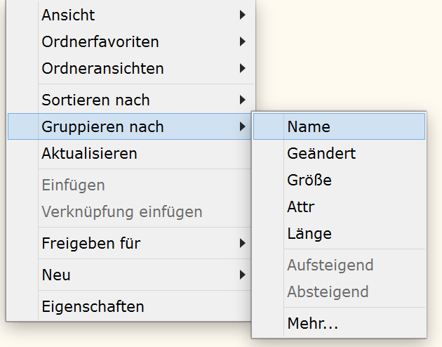 Gruppierung in SpeedCommander 16