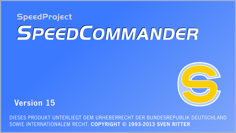 SpeedCommander 15 - Startbildschirm