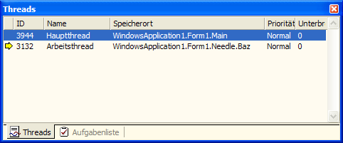 Threadanzeige mit angepassten Namen (.NET)