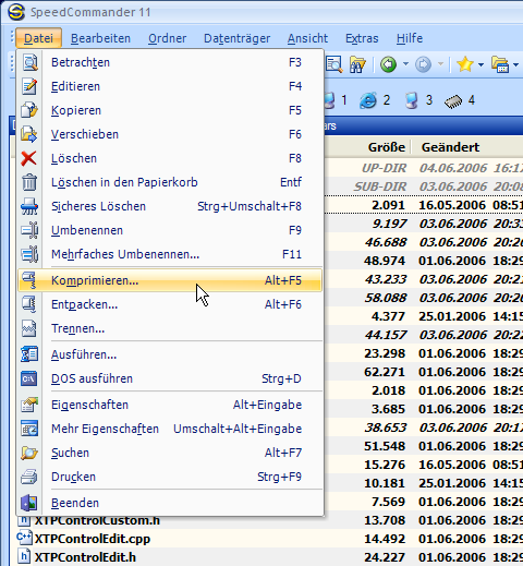 SpeedCommander im Office 2007-Look