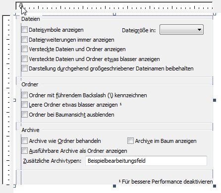 Dialogeditor mit Tastenkürzel