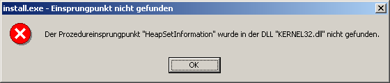 Meldung unter Windows 2000