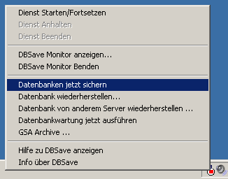 Sicherung starten