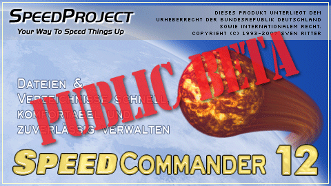 Startbildschirm von SpeedCommander 12 (Öffentliche Beta)