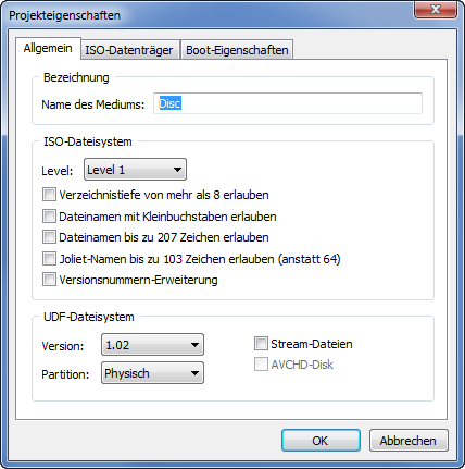 Projekteigenschaften