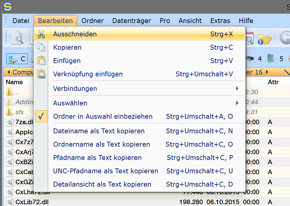 SpeedCommander im Office 2007-Design (Blau)