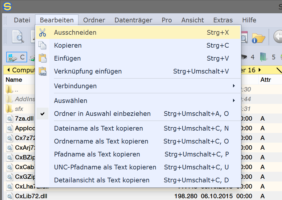 SpeedCommander im Visual Studio 2015-Design (Blau)