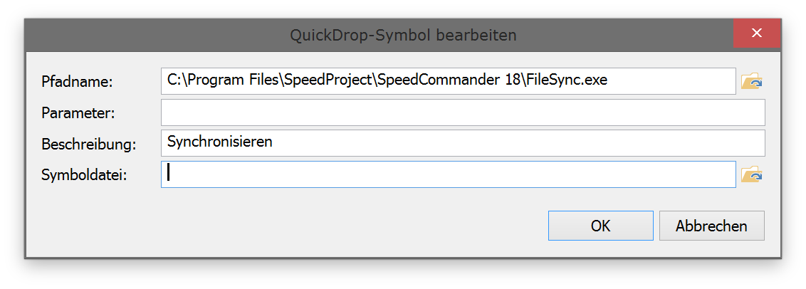 QuickDrop-Symbol bearbeiten