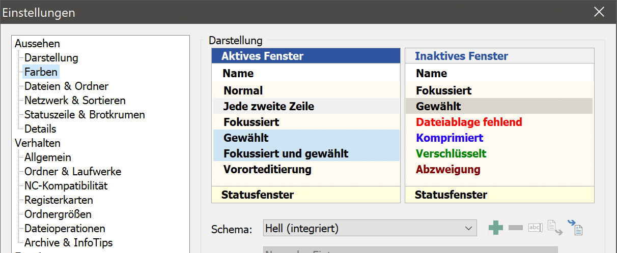 Helles Farbschema